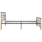 vidaXL Bettgestell Metall und Massivholz Eiche 90x200 cm vidaXL Bettgestell Metall und Massivholz Eiche 90x200 cm