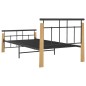 vidaXL Bettgestell Metall und Massivholz Eiche 90x200 cm vidaXL Bettgestell Metall und Massivholz Eiche 90x200 cm