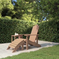 Adirondack-Gartenstuhl mit Fußstütze HDPE Braun