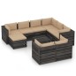 10-tlg. Garten-Lounge-Set mit Kissen Grau Imprägniertes Holz 10-tlg. Garten-Lounge-Set mit Kissen Grau Imprägniertes Holz