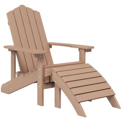 Adirondack-Gartenstuhl mit Fußstütze HDPE Braun