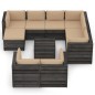 10-tlg. Garten-Lounge-Set mit Kissen Grau Imprägniertes Holz 10-tlg. Garten-Lounge-Set mit Kissen Grau Imprägniertes Holz