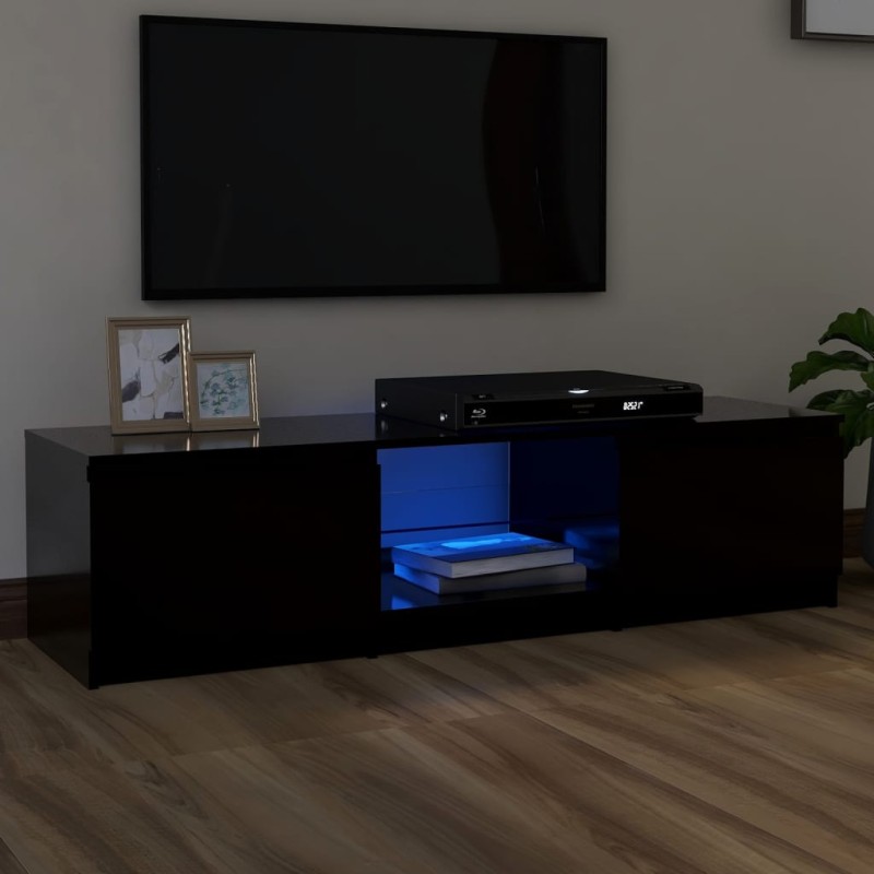 vidaXL TV-Schrank mit LED-Leuchten Schwarz 140x40x35,5 cm vidaXL TV-Schrank mit LED-Leuchten Schwarz 140x40x35,5 cm