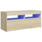 TV-Schrank mit LED-Leuchten Sonoma-Eiche 90x35x40 cm TV-Schrank mit LED-Leuchten Sonoma-Eiche 90x35x40 cm