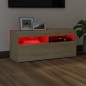 TV-Schrank mit LED-Leuchten Sonoma-Eiche 90x35x40 cm TV-Schrank mit LED-Leuchten Sonoma-Eiche 90x35x40 cm