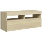 TV-Schrank mit LED-Leuchten Sonoma-Eiche 90x35x40 cm TV-Schrank mit LED-Leuchten Sonoma-Eiche 90x35x40 cm