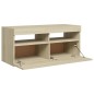 TV-Schrank mit LED-Leuchten Sonoma-Eiche 90x35x40 cm TV-Schrank mit LED-Leuchten Sonoma-Eiche 90x35x40 cm