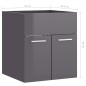 Waschbeckenunterschrank Hochglanz-Grau 41x38,5x46cm Waschbeckenunterschrank Hochglanz-Grau 41x38,5x46cm