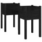 Pflanzkübel 2 Stk. Schwarz 40x40x70 cm Massivholz Kiefer Pflanzkübel 2 Stk. Schwarz 40x40x70 cm Massivholz Kiefer