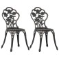 Bistro-Stühle 2 Stk. Bronze Aluminiumguss Bistro-Stühle 2 Stk. Bronze Aluminiumguss