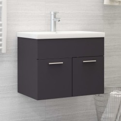 Waschbeckenunterschrank Grau 60x38,5x46 cm Holzwerkstoff