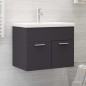Waschbeckenunterschrank Grau 60x38,5x46 cm Holzwerkstoff