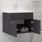 Waschbeckenunterschrank Grau 60x38,5x46 cm Holzwerkstoff