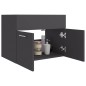 Waschbeckenunterschrank Grau 60x38,5x46 cm Holzwerkstoff