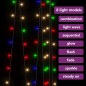 LED-Lichtervorhang 3x3 m 300 LED Bunt 8 Funktionen LED-Lichtervorhang 3x3 m 300 LED Bunt 8 Funktionen