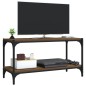TV-Schrank Braun Eichen-Optik 80x33x41 cm Holzwerkstoff Stahl TV-Schrank Braun Eichen-Optik 80x33x41 cm Holzwerkstoff Stahl