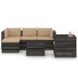 6-tlg. Garten-Lounge-Set mit Kissen Grau Imprägniertes Holz 6-tlg. Garten-Lounge-Set mit Kissen Grau Imprägniertes Holz