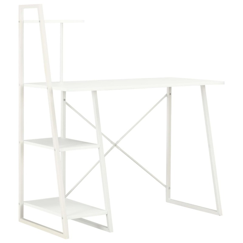 Schreibtisch mit Regaleinheit Weiß 102×50×117 cm Schreibtisch mit Regaleinheit Weiß 102×50×117 cm