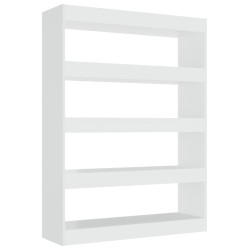 vidaXL Bücherregal/Raumteiler Hochglanz-Weiß 100x30x135 cm