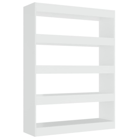 vidaXL Bücherregal/Raumteiler Hochglanz-Weiß 100x30x135 cm