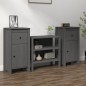 vidaXL Sideboards 2 Stk. Grau 40x35x80 cm Massivholz Kiefer vidaXL Sideboards 2 Stk. Grau 40x35x80 cm Massivholz Kiefer