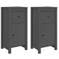 vidaXL Sideboards 2 Stk. Grau 40x35x80 cm Massivholz Kiefer vidaXL Sideboards 2 Stk. Grau 40x35x80 cm Massivholz Kiefer