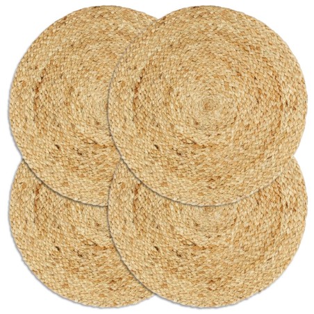 vidaXL Tischsets 4 Stk. Natur 38 cm Rund Jute