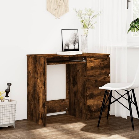 vidaXL Schreibtisch Räuchereiche 90x45x76 cm Holzwerkstoff