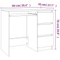 vidaXL Schreibtisch Räuchereiche 90x45x76 cm Holzwerkstoff vidaXL Schreibtisch Räuchereiche 90x45x76 cm Holzwerkstoff
