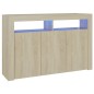 vidaXL Sideboard mit LED-Leuchten Sonoma-Eiche 115,5x30x75 cm vidaXL Sideboard mit LED-Leuchten Sonoma-Eiche 115,5x30x75 cm
