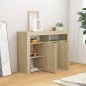 vidaXL Sideboard mit LED-Leuchten Sonoma-Eiche 115,5x30x75 cm vidaXL Sideboard mit LED-Leuchten Sonoma-Eiche 115,5x30x75 cm