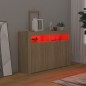 vidaXL Sideboard mit LED-Leuchten Sonoma-Eiche 115,5x30x75 cm vidaXL Sideboard mit LED-Leuchten Sonoma-Eiche 115,5x30x75 cm
