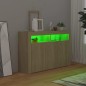 vidaXL Sideboard mit LED-Leuchten Sonoma-Eiche 115,5x30x75 cm vidaXL Sideboard mit LED-Leuchten Sonoma-Eiche 115,5x30x75 cm