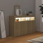 vidaXL Sideboard mit LED-Leuchten Sonoma-Eiche 115,5x30x75 cm vidaXL Sideboard mit LED-Leuchten Sonoma-Eiche 115,5x30x75 cm