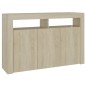 vidaXL Sideboard mit LED-Leuchten Sonoma-Eiche 115,5x30x75 cm vidaXL Sideboard mit LED-Leuchten Sonoma-Eiche 115,5x30x75 cm