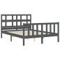 Massivholzbett mit Kopfteil Grau 120x200 cm Massivholzbett mit Kopfteil Grau 120x200 cm