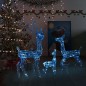 vidaXL LED-Rentier-Familie Weihnachtsdeko Acryl 300 LED Blau vidaXL LED-Rentier-Familie Weihnachtsdeko Acryl 300 LED Blau