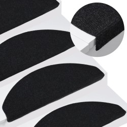 Stufenmatten Selbstklebend 15 Stk. 65x22,5x3,5 cm Schwarz