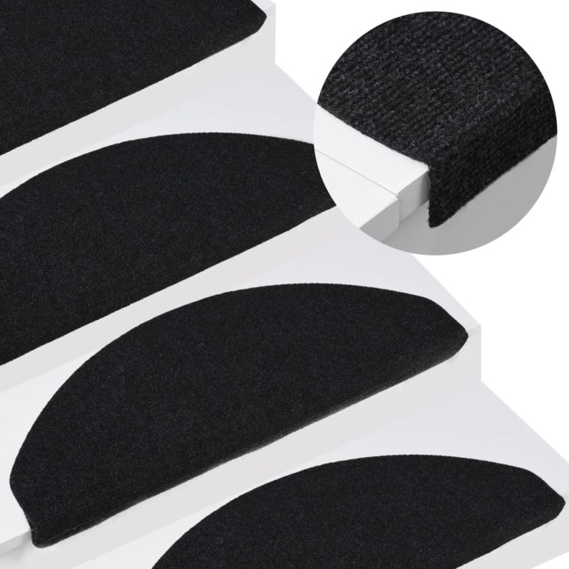 Stufenmatten Selbstklebend 15 Stk. 65x22,5x3,5 cm Schwarz Stufenmatten Selbstklebend 15 Stk. 65x22,5x3,5 cm Schwarz