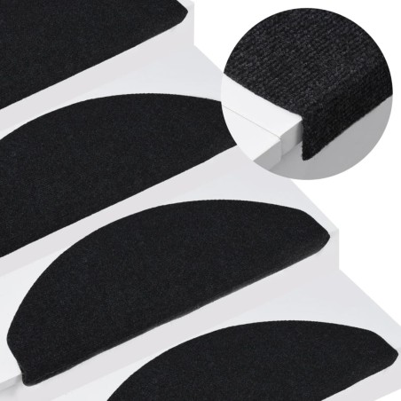 Stufenmatten Selbstklebend 15 Stk. 65x22,5x3,5 cm Schwarz