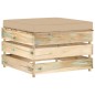 Modulare Ottomane mit Kissen Grün Imprägniertes Holz Modulare Ottomane mit Kissen Grün Imprägniertes Holz