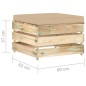 Modulare Ottomane mit Kissen Grün Imprägniertes Holz Modulare Ottomane mit Kissen Grün Imprägniertes Holz