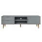 vidaXL TV-Schrank MOLDE Grau 158x40x49 cm Massivholz Kiefer vidaXL TV-Schrank MOLDE Grau 158x40x49 cm Massivholz Kiefer