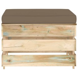 vidaXL Modulare Ottomane mit Kissen Grün Imprägniertes Holz