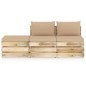 3-tlg. Garten-Lounge-Set mit Kissen Grün Imprägniertes Holz 3-tlg. Garten-Lounge-Set mit Kissen Grün Imprägniertes Holz