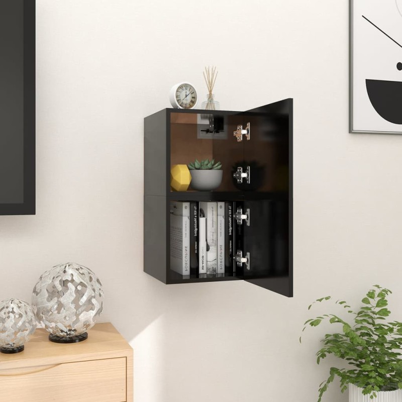 TV-Wandschränke 2 Stk. Schwarz 30,5x30x30 cm TV-Wandschränke 2 Stk. Schwarz 30,5x30x30 cm