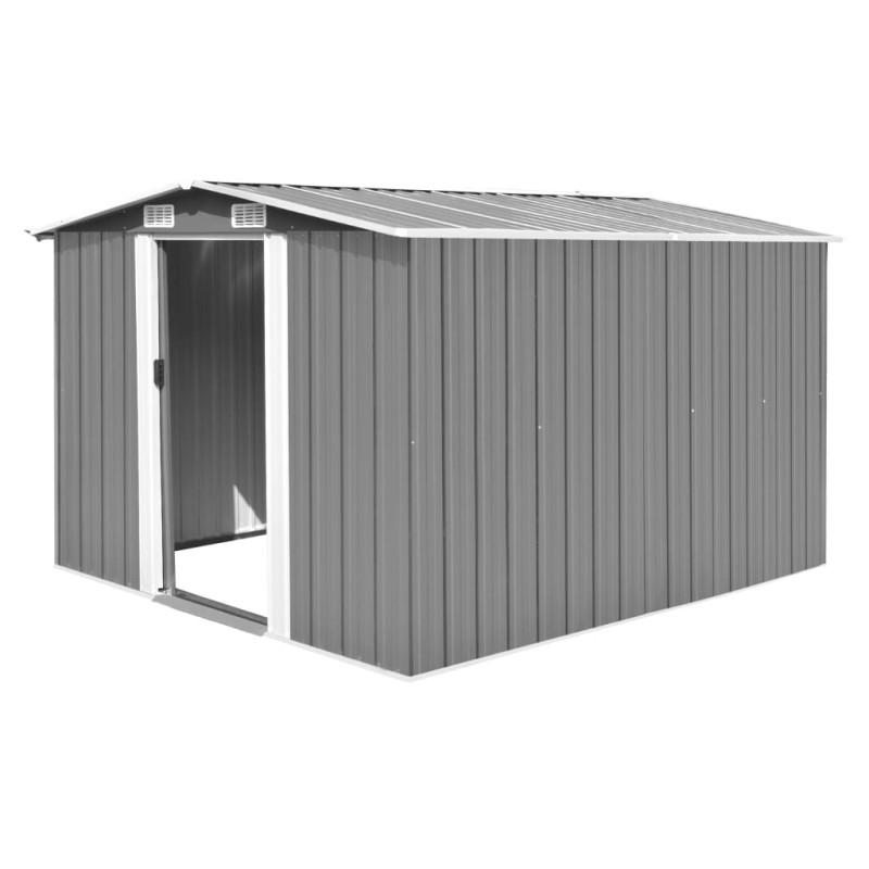 Gartenhaus 257x298x178 cm Metall Grau Gartenhaus 257x298x178 cm Metall Grau
