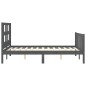 Massivholzbett mit Kopfteil Grau 120x200 cm Massivholzbett mit Kopfteil Grau 120x200 cm