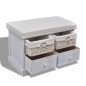 vidaXL Sitzbank mit Stauraum Weiß 62×33×42 cm Paulownia Holz vidaXL Sitzbank mit Stauraum Weiß 62×33×42 cm Paulownia Holz