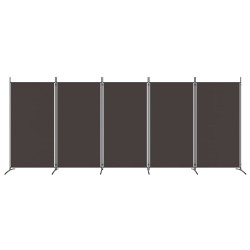 vidaXL 5-tlg. Paravent Braun 433x180 cm Stoff
